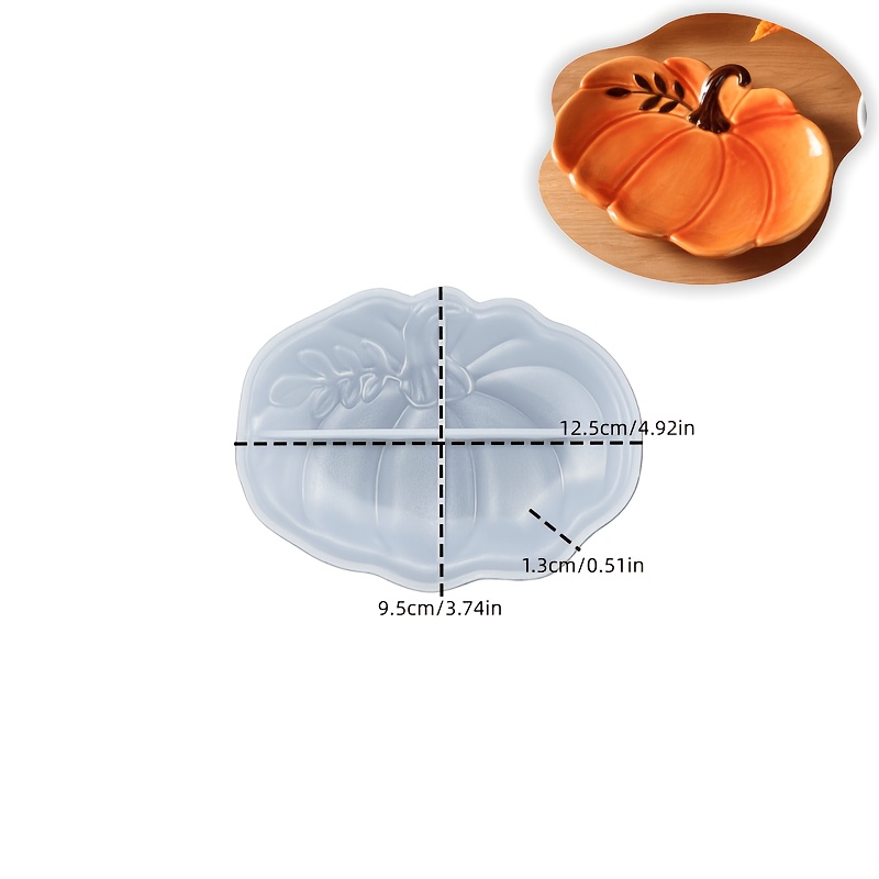 Image of Resin Silicone Molds 1pc Pumpkin-shaped Storage Dish Epoxy Mold Pumpkin Pattern Irregular Plate Silicone Mould Handmade Gypsum Plaster Jewelry Display Pallet Mold Home Decor Making Supplies