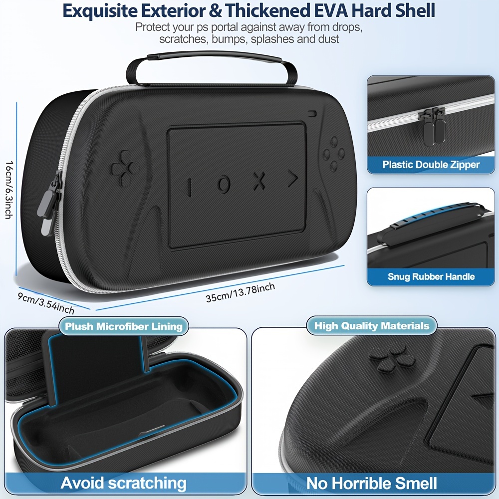 PS Portal Case with Built-in Screen Protector - Shockproof, Non-Drop Handheld Travel Carrying Bag for Storage, Portable, Anti-Collision