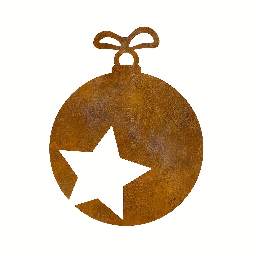 TEMU Ferro arrugginito [Halloween] [Natale] 1 pz Albero di Natale Decorazione da giardino in ferro arrugginito, piccolo e , decorazione per albero di