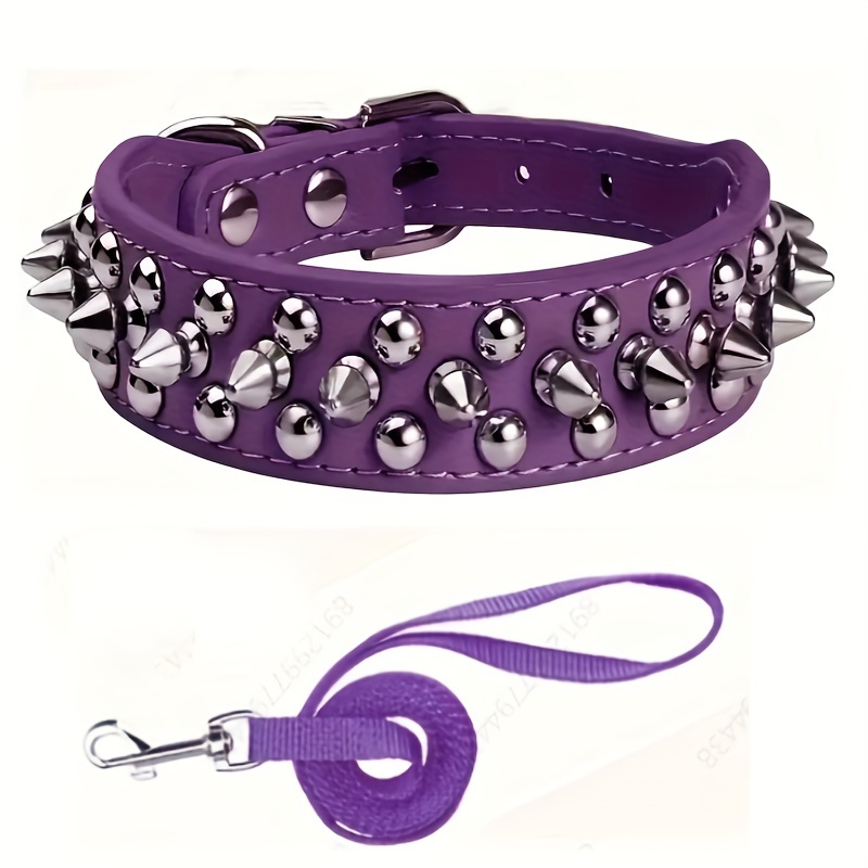 TEMU Cp037 Set A Set Of Anti-bite Rivet Pet Collars, Medium And Large Pet Pulling Dog Collars