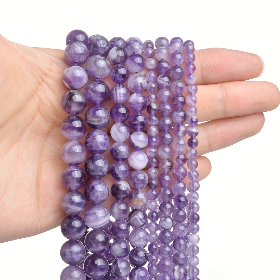 

Natural Dream Amethyst Stone Round Loose Beads For Jewelry Making Diy Charm Bracelet 4-10mm