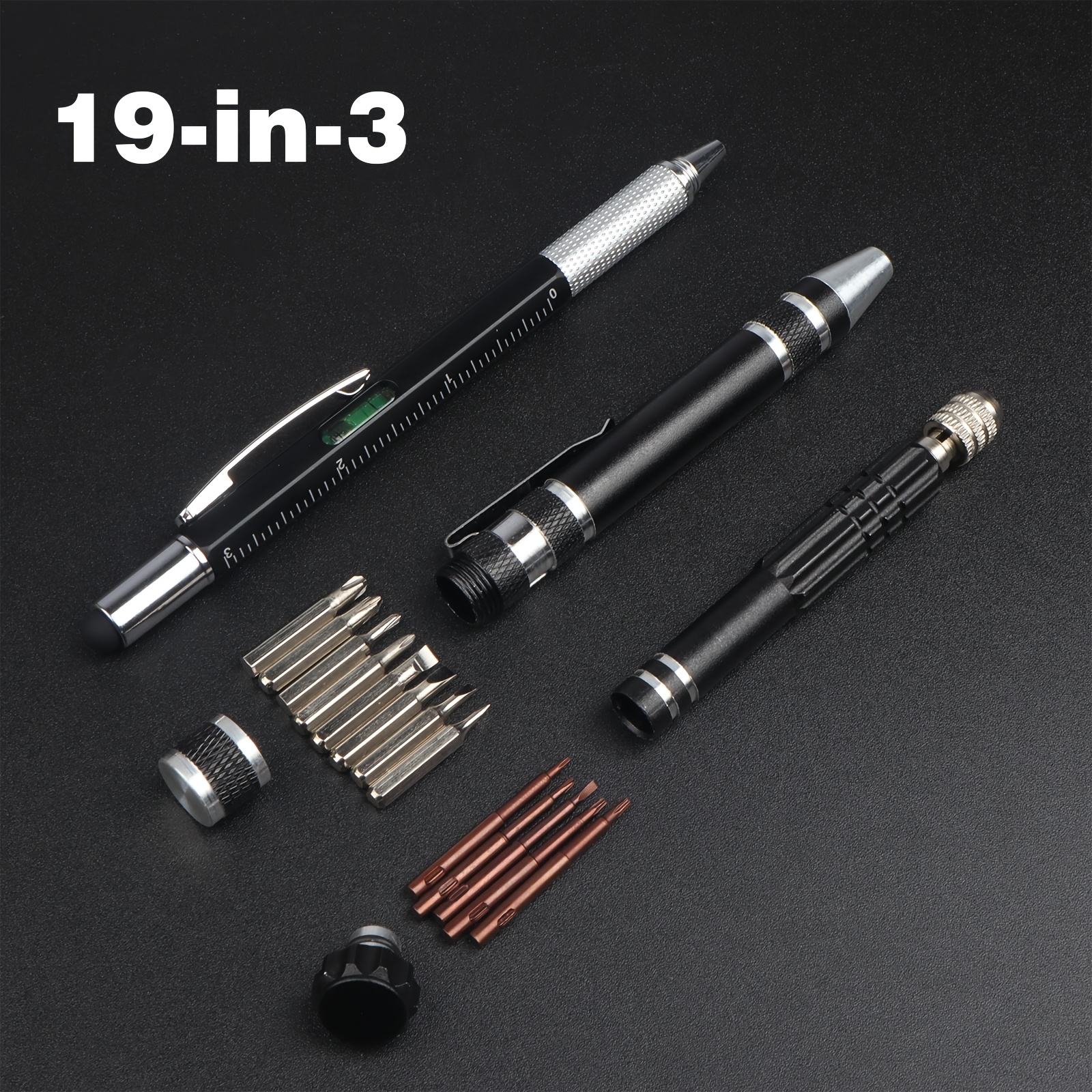 TEMU 19-in-1 Multifunctional Repair Tool Kit - Aluminum Screwdriver Set, Convenient Repair Tool, Portable Multi-functional Repair Tool - Pen -