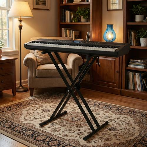 keyboard stand adjustable double tube double braced heavy duty portable metal universal for digital piano electronic keyboard dj musician foldable height width 54 61 keys band holiday gift birthday gift instrument