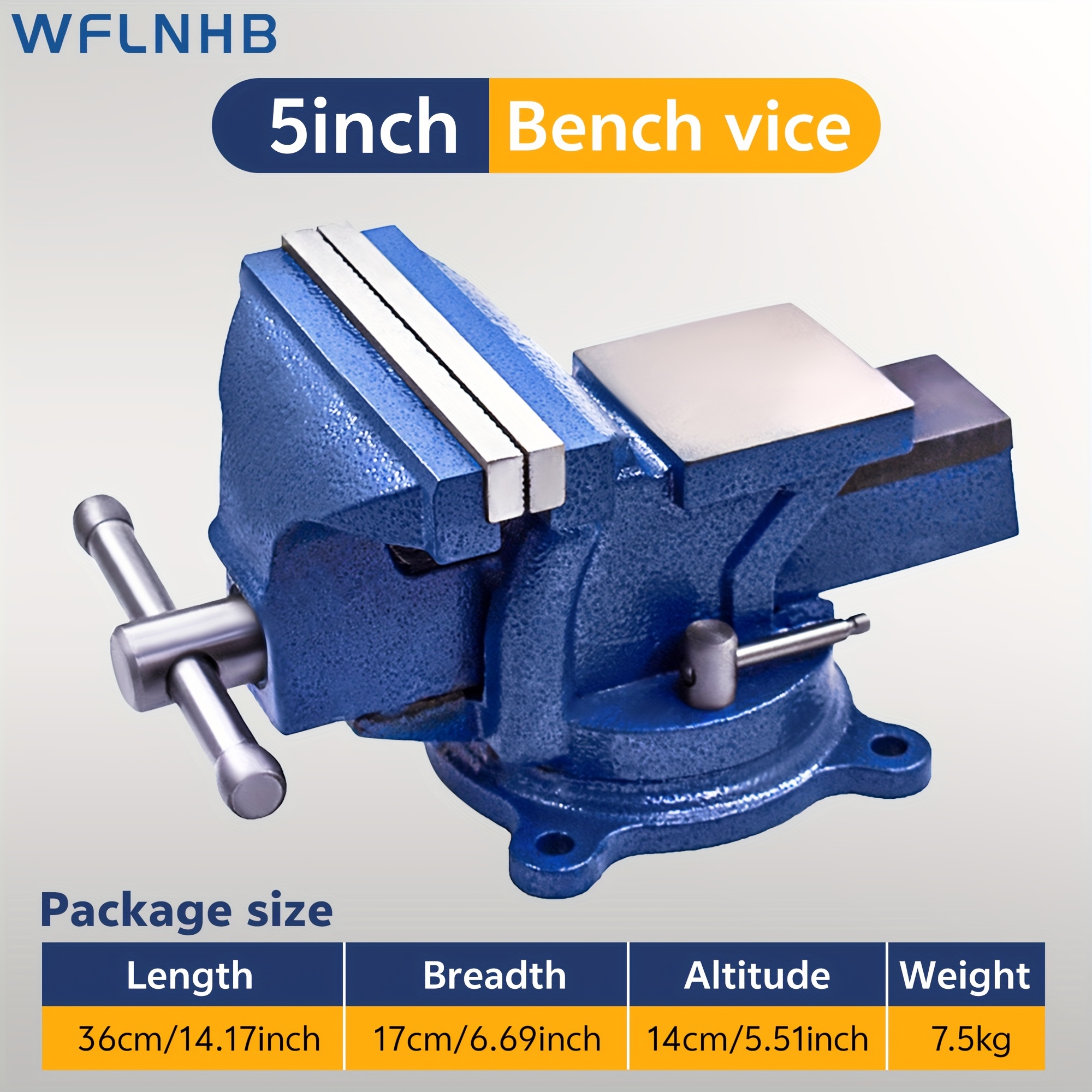 

5-inch Bench Vises Valentine, With Swivel Locking Base Table Top Clamp, Heavy Duty Bench Vise With Locking 360-degree Swivel