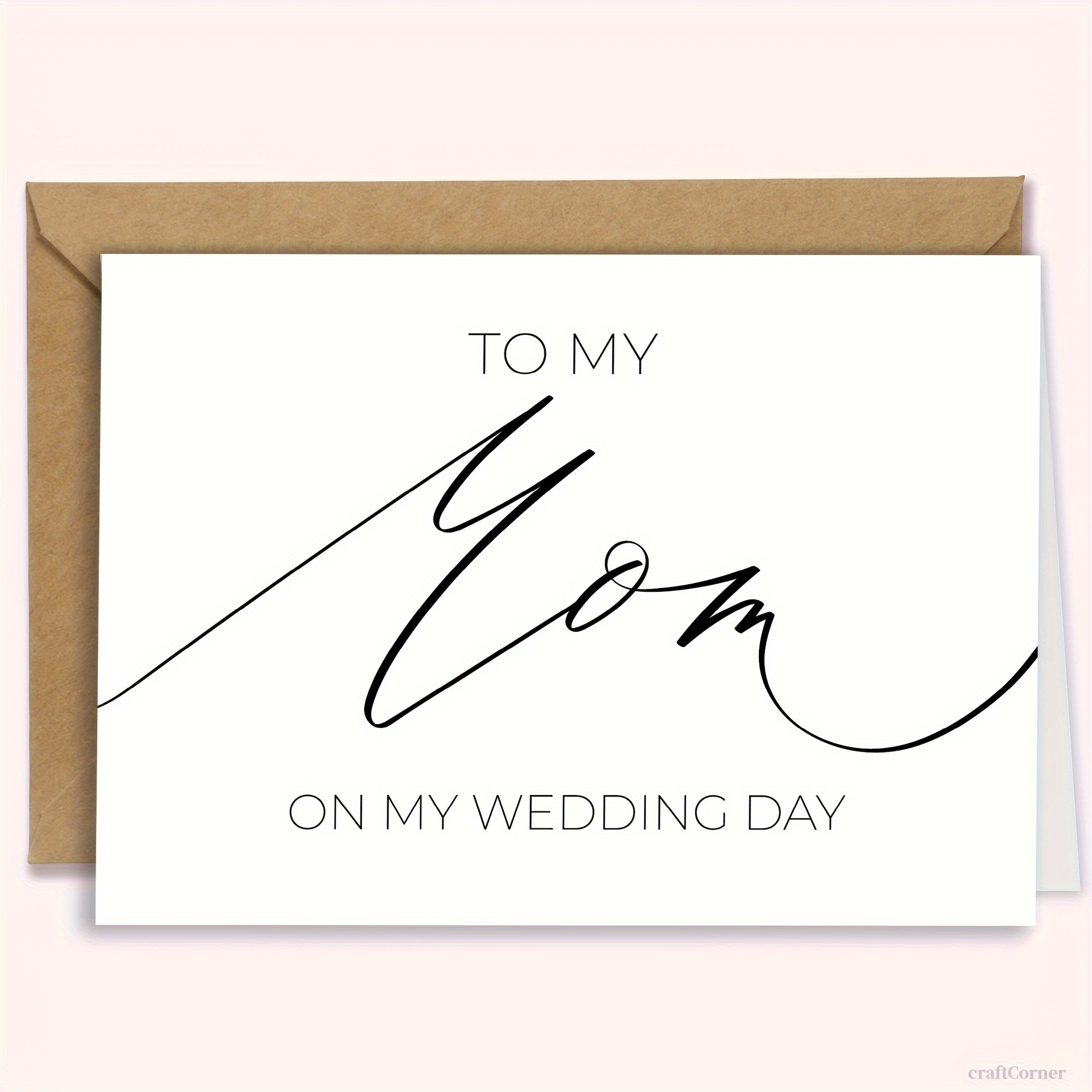 

Cherished Mom Wedding Day Card - Elegant Groom To Mother Greeting, Perfect For Celebrating Love & Memories