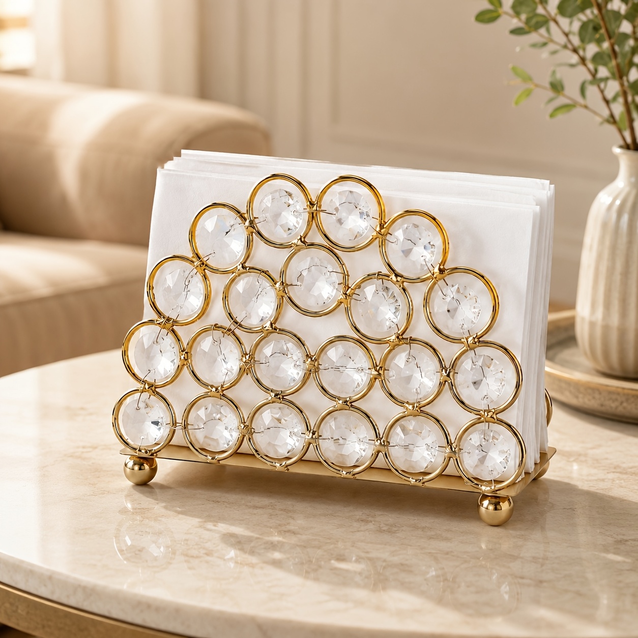TEMU Napkin Holder For Table, Decorative Freestanding Napkin Organizer, Elegant Tissue Holder For Kitchen, Dining Table, Wedding, Party & Home Decor