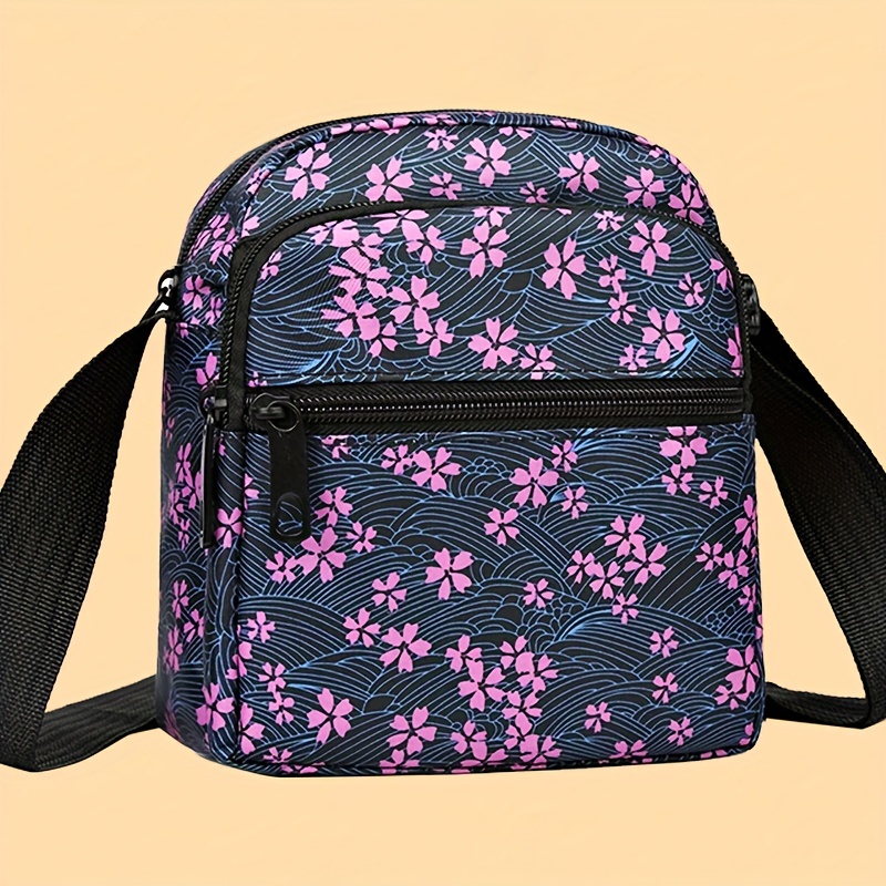 

Floral Crossbody Bag For Women, Multi-layer Shoulder Purse With Adjustable Strap, Durable And Water-resistant, Ideal For Daily Use & Organized Storage [zipper Direction Random]