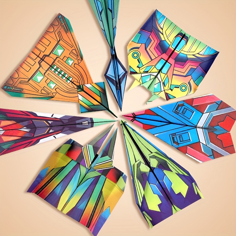 origami kit kids colorful paper airplane craft set 36 sheets