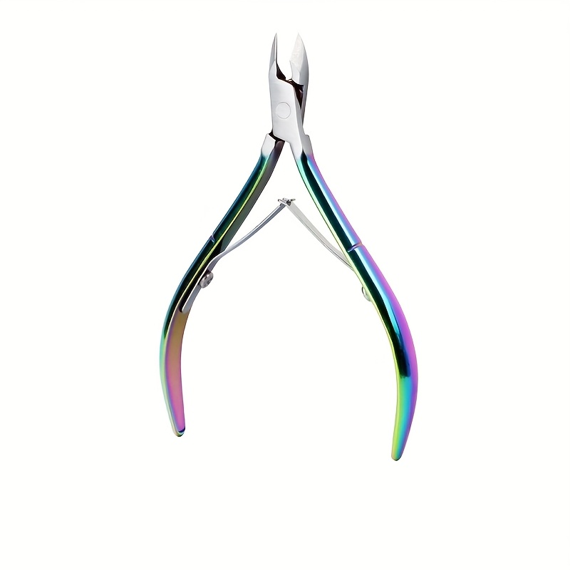 1pc iridescent  ow stainless steel cuticle   hypoallergenic precision manicure pedicure tool for flawless dead skin removal ergonomic handle vib nt metallic   professional personal use pedicure accessory   stainless steel  