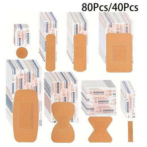 80 40pcs soft pe s breathable with of shapes sizes padded for wound care ideal for cuts scrapes self