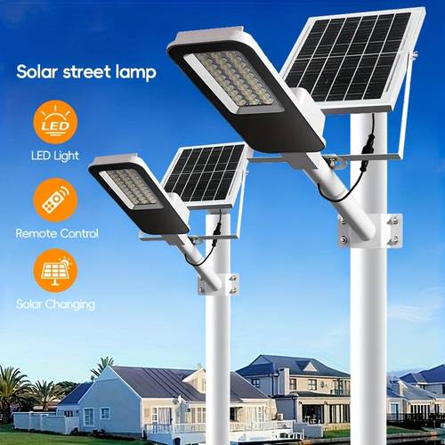 item picture bright street lamp 375led with remote control suitable lots commercial parking lots school basketball courts roadside courtyards outdoor solar street lamps adjustable color temperature