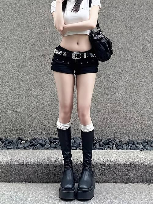 y2k style low denim shorts for women breathable and versatile summer hot pants