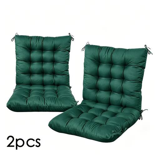 2pcs thickened lounge chair cushions washable with straps full back support fabric seat cover suitable for garden furniture outdoor seating and indoor outdoor use