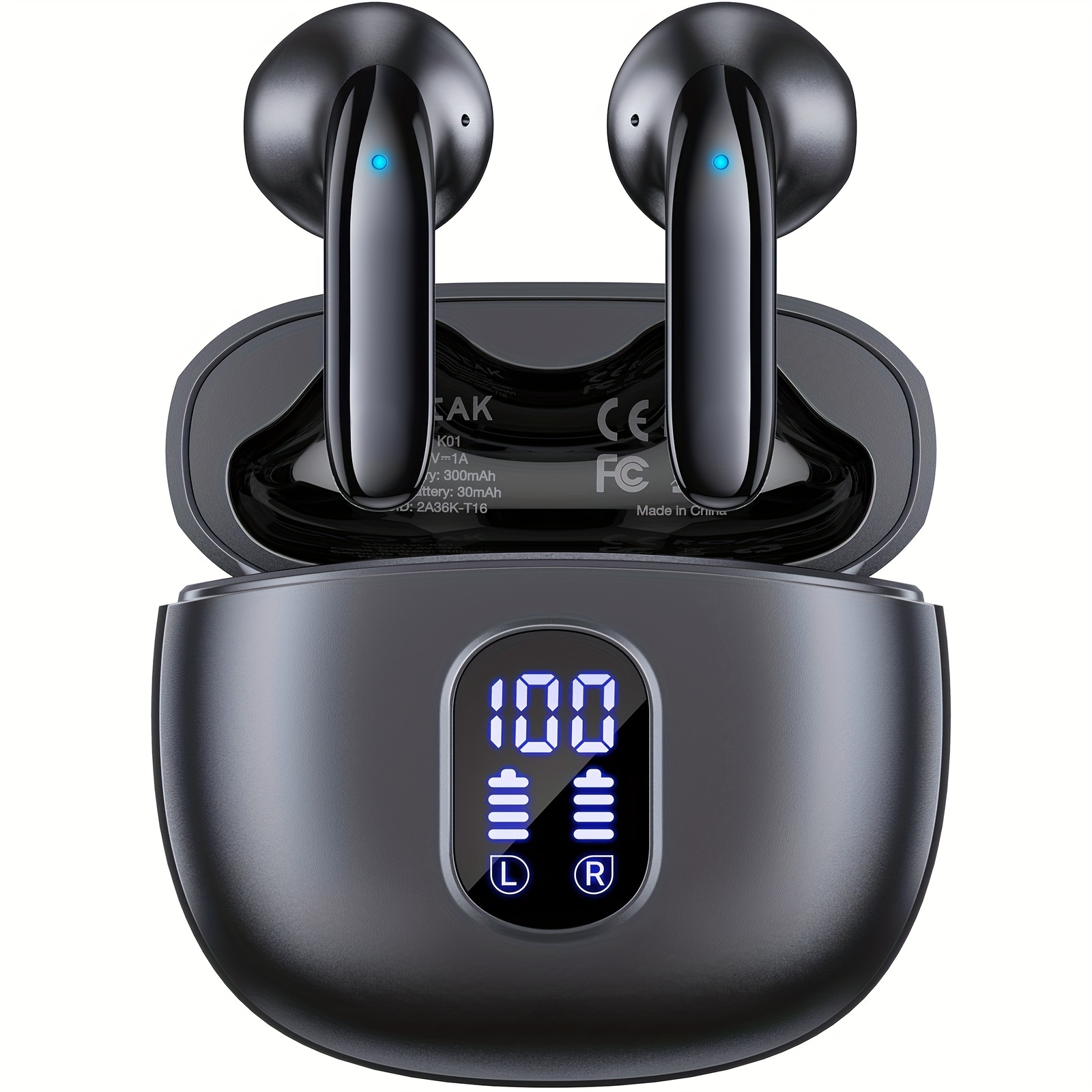 

Wireless Earbuds 40 Hours Playback V5.3 Ear Buds Hifi Stereo In-ear Ear Buds With Led Power Display Touch Control Earphones For Cell Phone Computer Laptop Sports