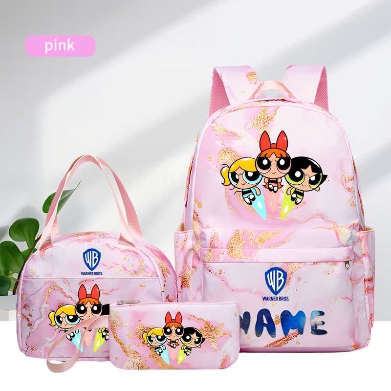 TEMU Warner . The Powerpuff Women's Backpack, Fashionable Women's Backpack, Large Capacity Travel Backpack For Men, Summer Backpack With Breathable