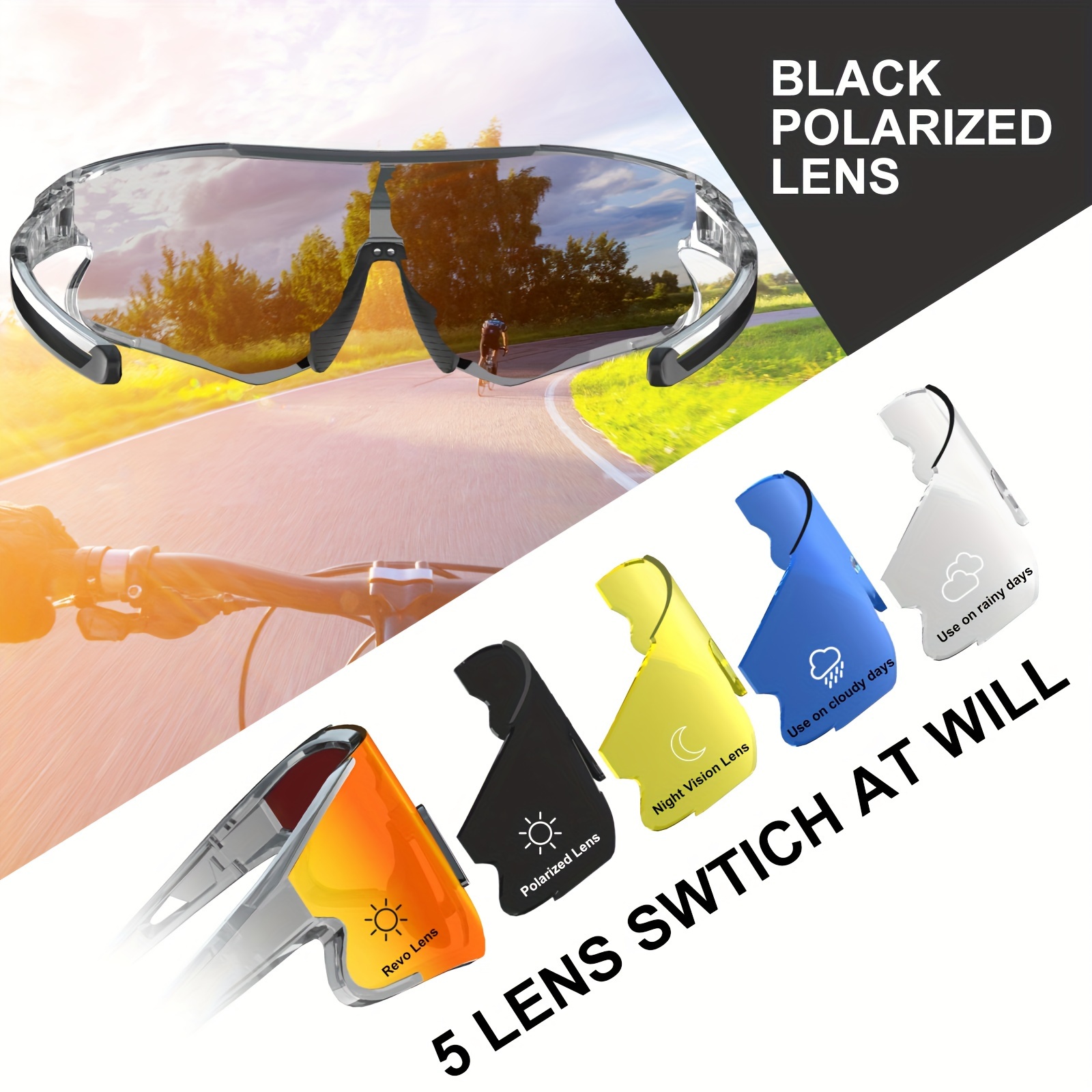 Delicate Fantasy Trendy Cool Polarized Sports Sunglasses Wrap Around  Sunglasses With 4pcs Replacement Lens For Men Women Cycling Running Hiking  Golf Fishing Supply Photo Prop Ideal Choice For Gift - Jewelry 