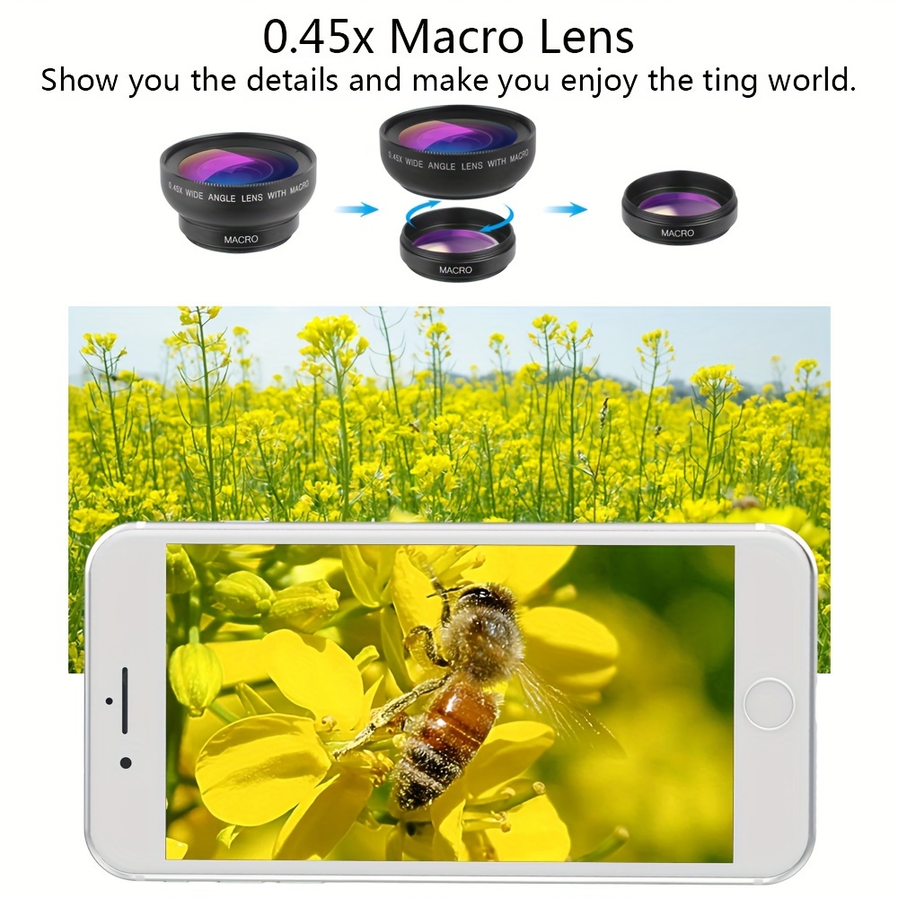 

Apexel 12.5x Phone Camera Lens Macro Camera Photo Hd 0.45x Super Lens For Iphone For Huawei For Xiaomi All Smartphone, Apexel