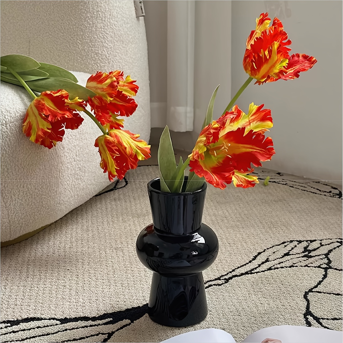 5 stuks kunstmatige zijden tulp bloemen stengels, 70 cm 3 hoofden lange stengels tulpen arrangement, nep tulp bloemen boeket voor huisdecoratie tafel decor (roze