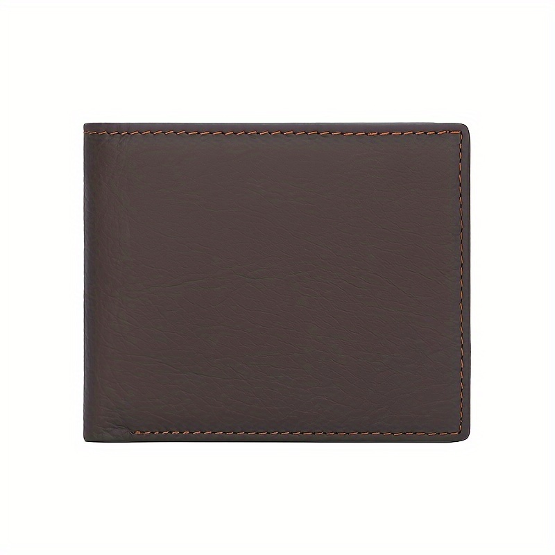 1pc Leather Wallet With Multiple Card Slots, Simple Design, Foldable And Compact, Genuine Cowhide details 6