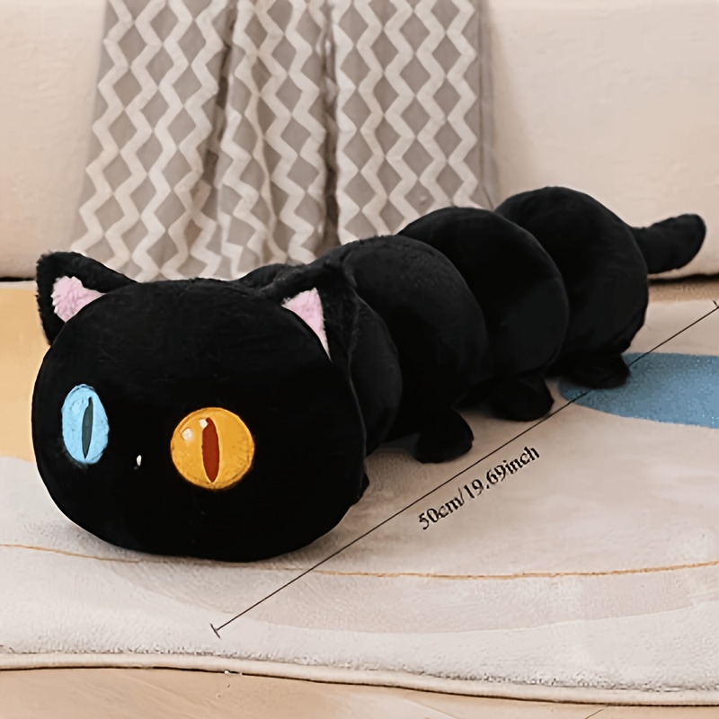 2026 New 50cm Super Long Dog Caterpillar Doll Black Siamese Shape Soft And Skin-friendly Gift Home Pillow Pendulum Gift New Year's Gift