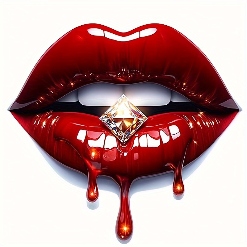 Image of Lips Vinyl Decal - High Clarity, Double-sided Print, -resistant Sticker For Cars & Motorcycles, Bumper & Body Decor, Design With , Bumper Stickers | Lips Design | Sticker