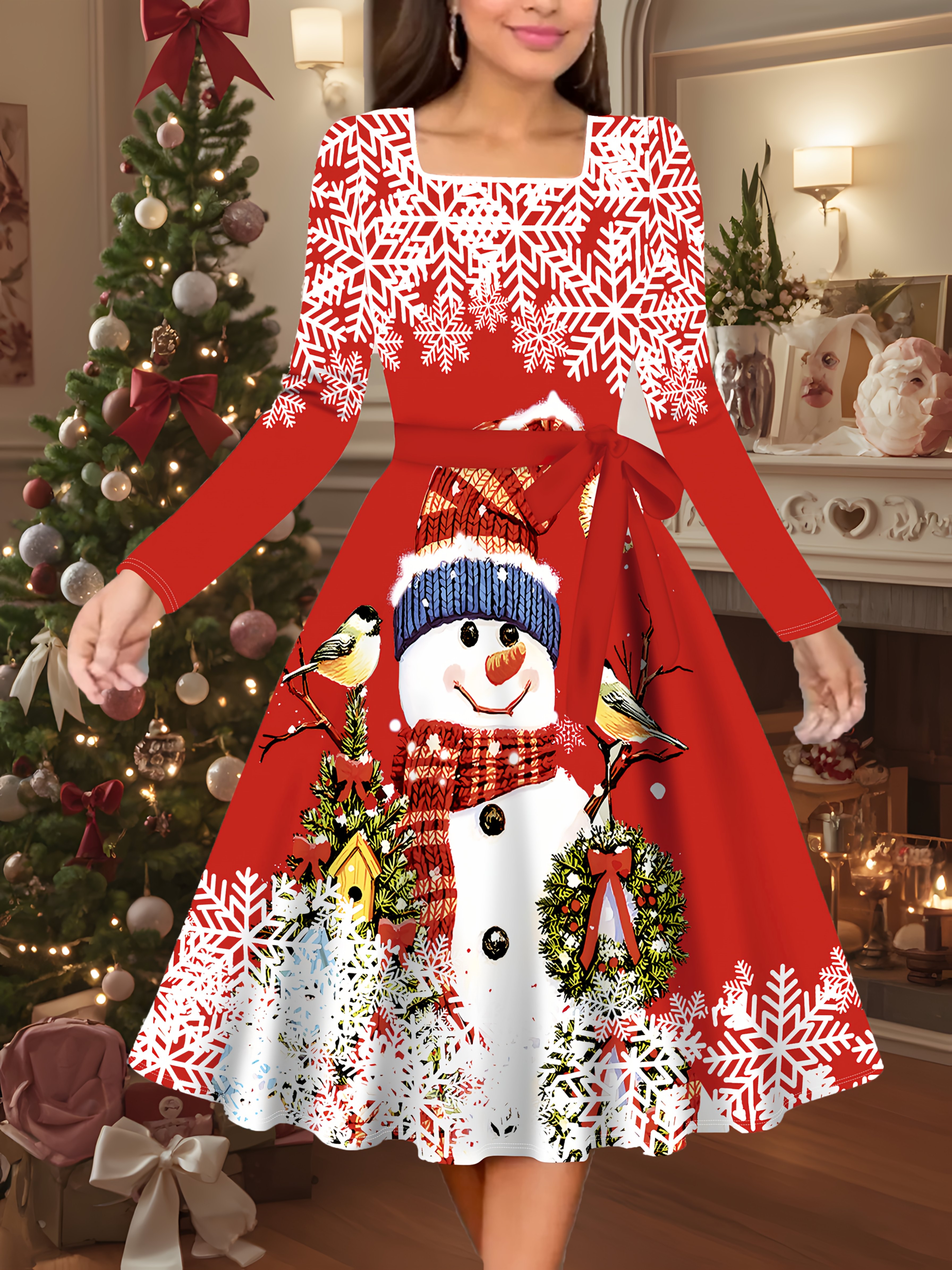 christmas dresses women sold on Temu United States - Main Image