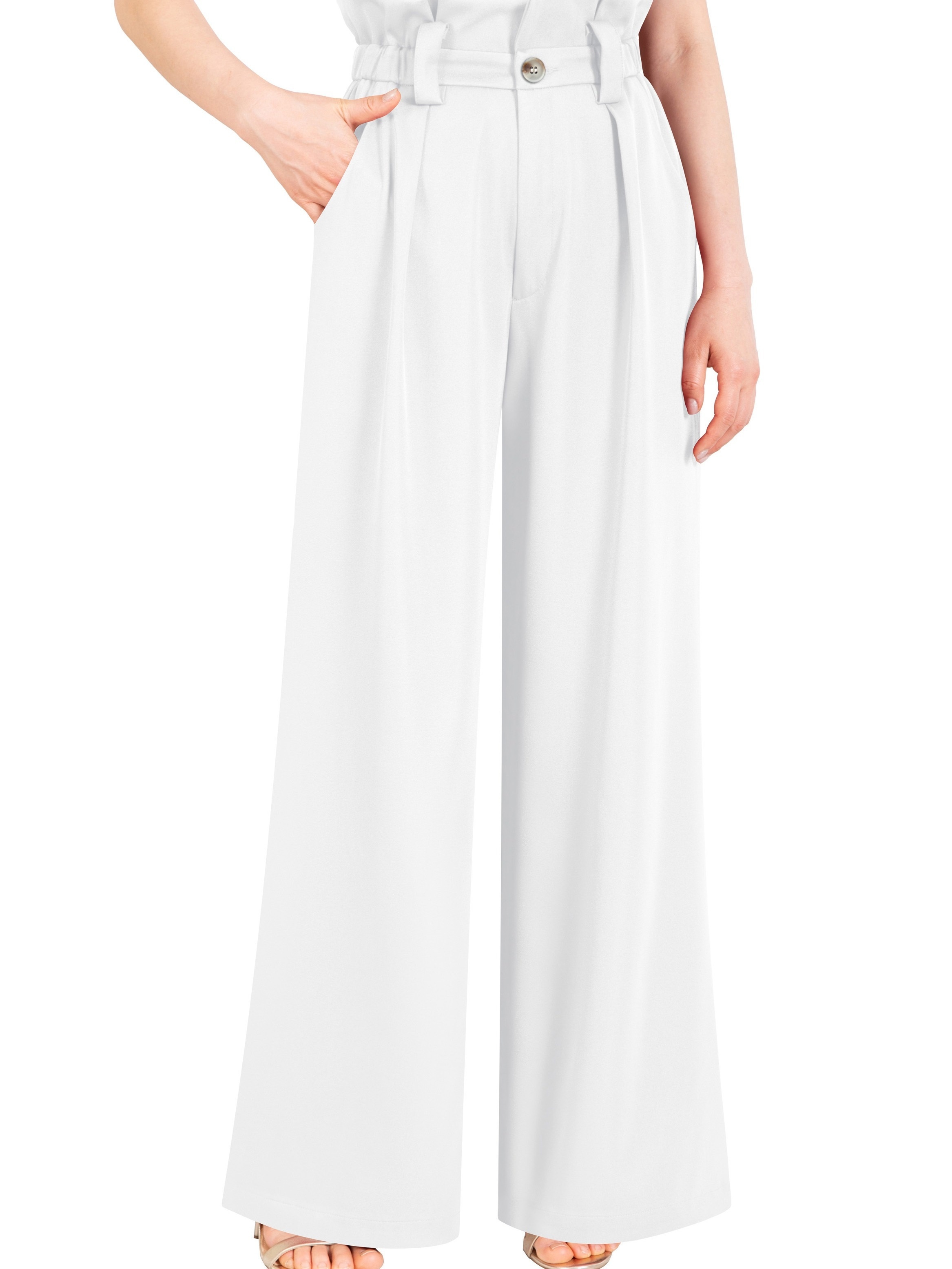 WAYF Contrast Waist Wide Leg Pants