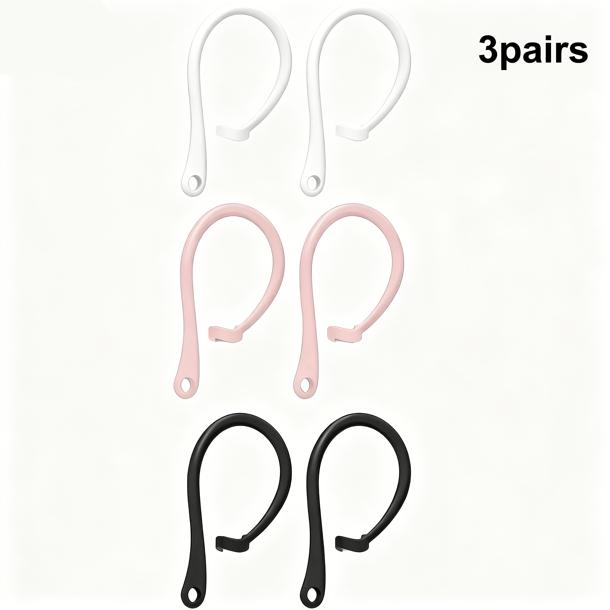 TEMU 3 de Ganchos para Orejas, Ganchos Ergonómicos Duraderos y Cómodos para Actividades al Aire Libre, Compatibles con AirPods 4 3 2 1 para AirPods