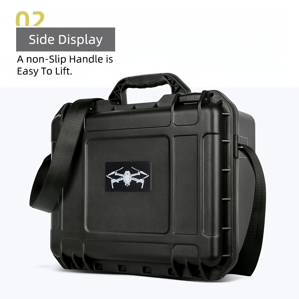 dji flip   combo storage case high quality portable carrying bag with shoulder strap protective handbag for dji rc 2 n3 accessories black pp material   storage solution organized storage explosionproof case details 8