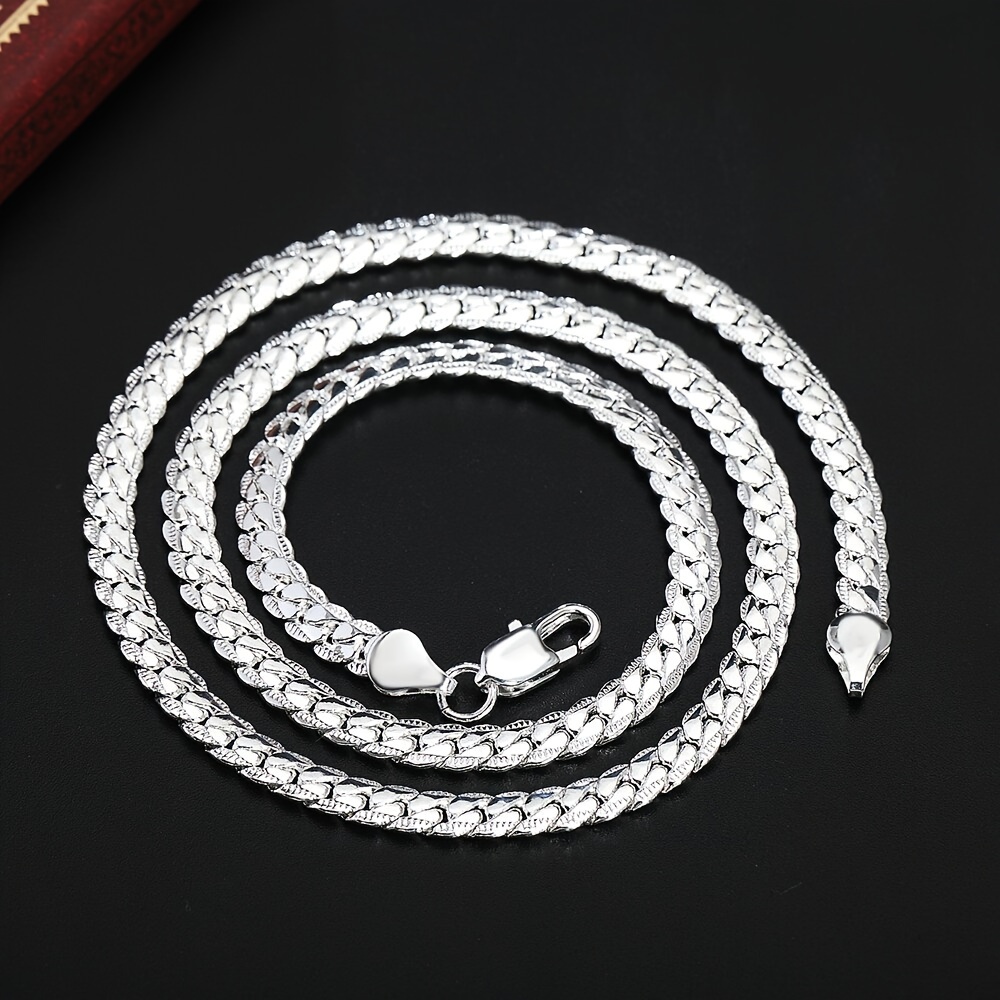 925 Silver Chain Necklace For Men - Temu