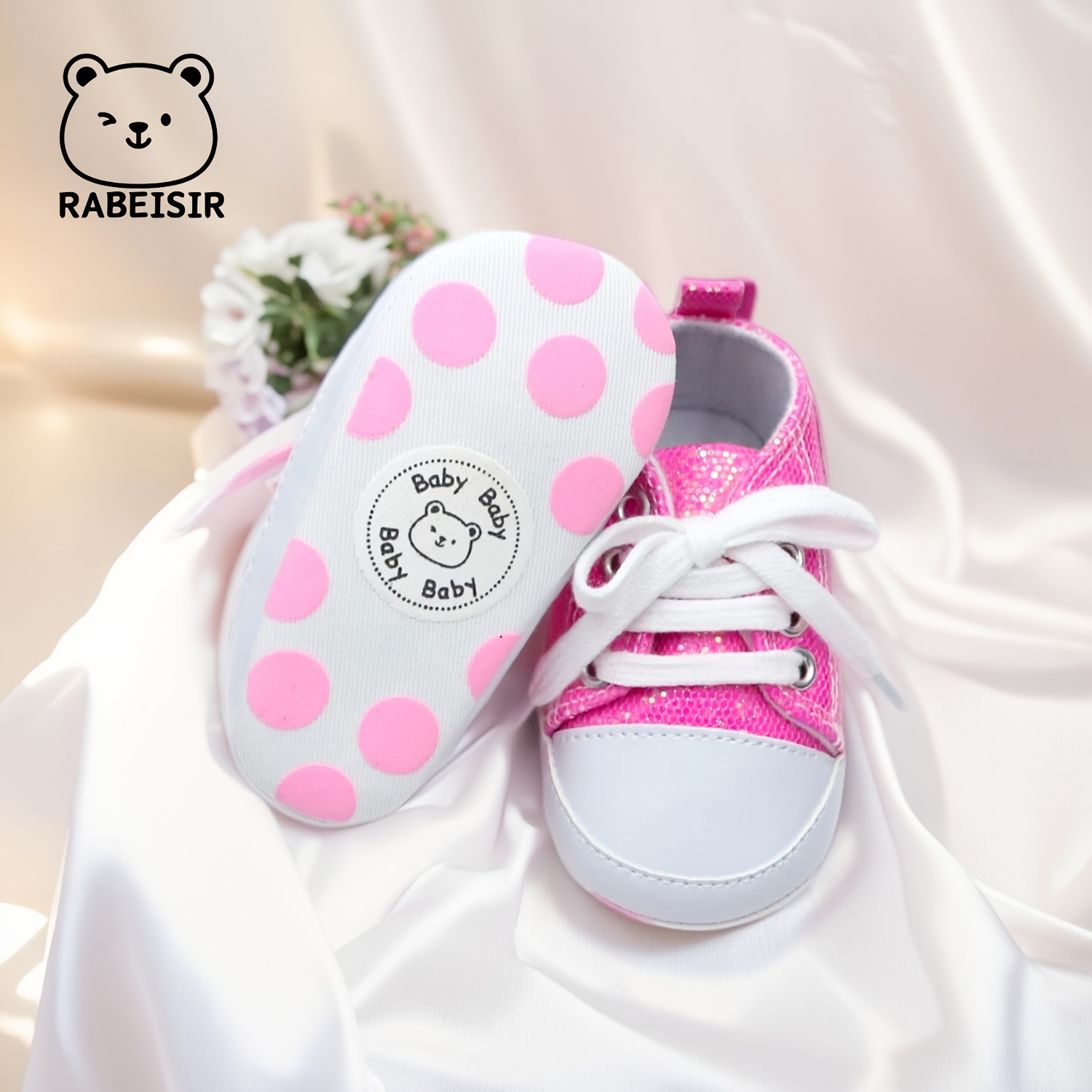 Trendy Comfortable Sequin Sneakers For Baby Boys, Lightweight Non Slip Shoes For Indoor Outdoor Walking, Spring And Autumn