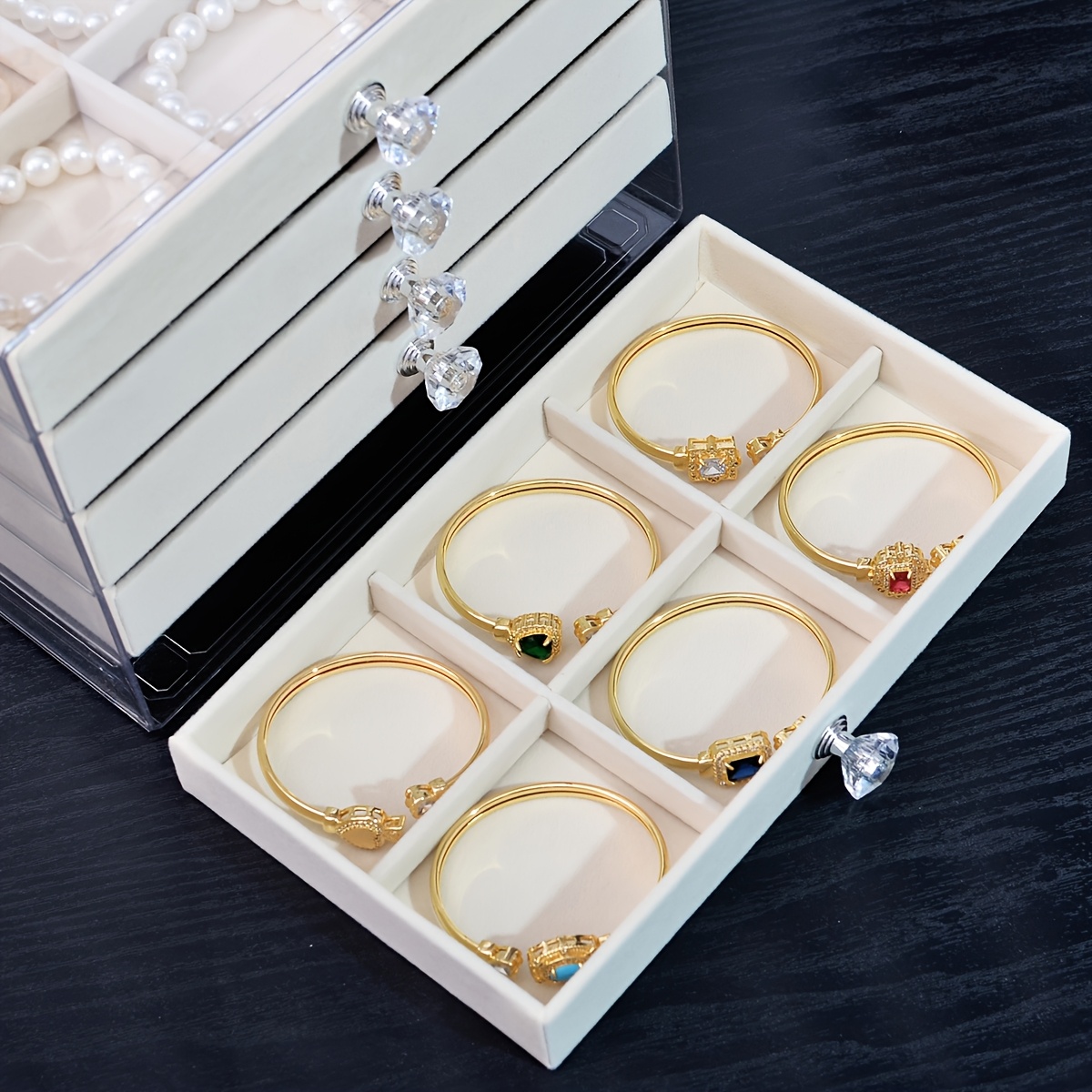 1pc elegant 5 layer acrylic jewelry organizer box with drawers   for necklaces bracelets earrings and rings perfect gift for valentine s day christmas or jewelry lovers jewelry box Product details 7
