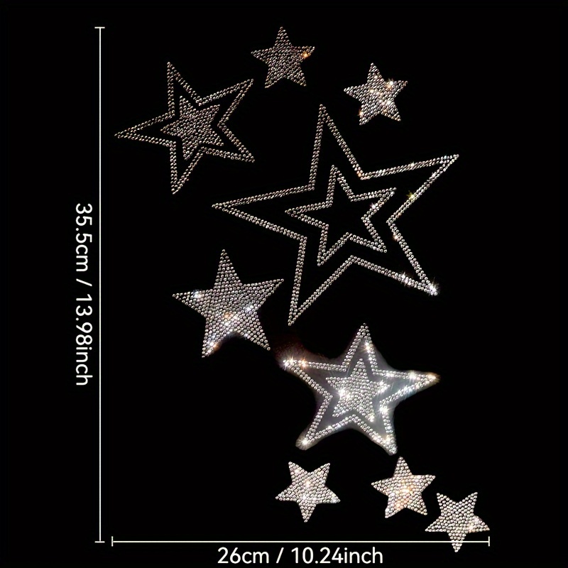 

Shimmering Letter Stars Diy Iron-on Appliques For Clothing - Plastic, Non-electric