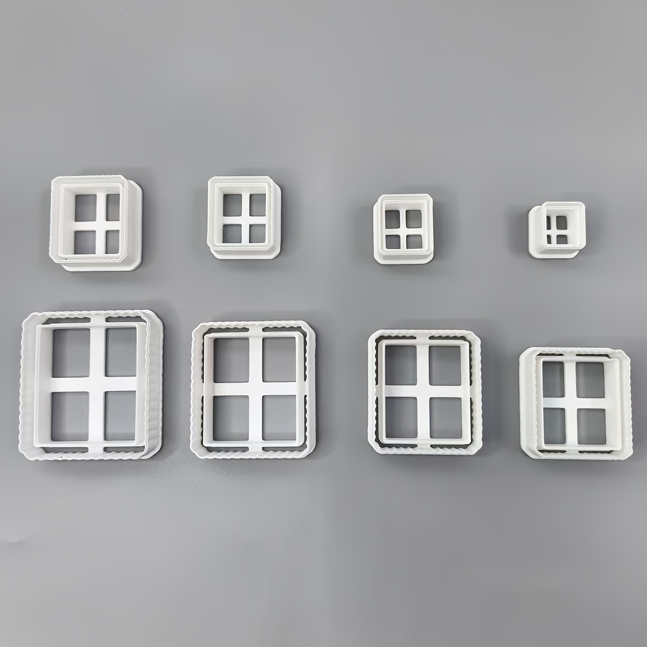 Image of Set Of 8 Wave-shaped Polymer Clay Precision Cutters, With Round Molds Ranging From 1. Cm, Featuring A 2mm Built-in Stamp Line, Suitable For 3mm Thick Clay, Ideal For Jewelry Shaping Tools That Are