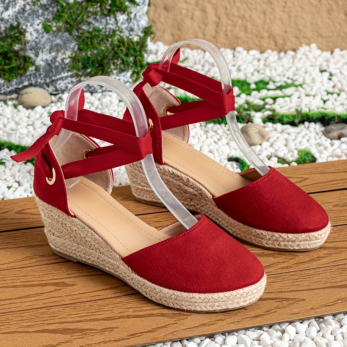 TEMU Ms111 Verano Nueva Playa Cuerda Gruesa Cuña, Estilo Étnico Bohemio, Regalo, Multicolor, Sandalias de Moda con para Combinar, Altura Cómoda