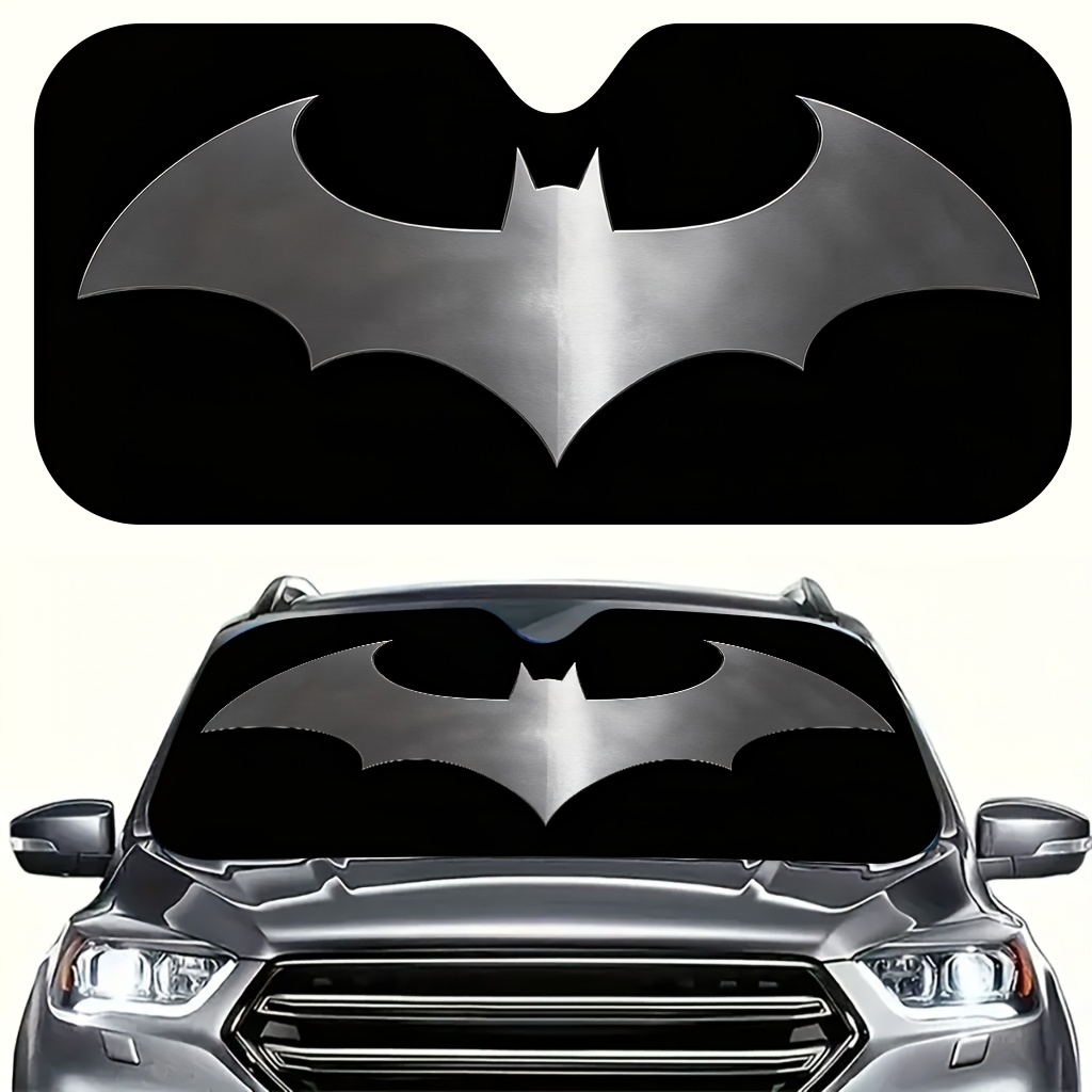 TEMU (wb) 1pc Batman Logo Car Windshield Sun Shade, Foldable Sun Visor, Ideal For Daily Use, Road Trips, Hot Weather Parking, And To Keep Your