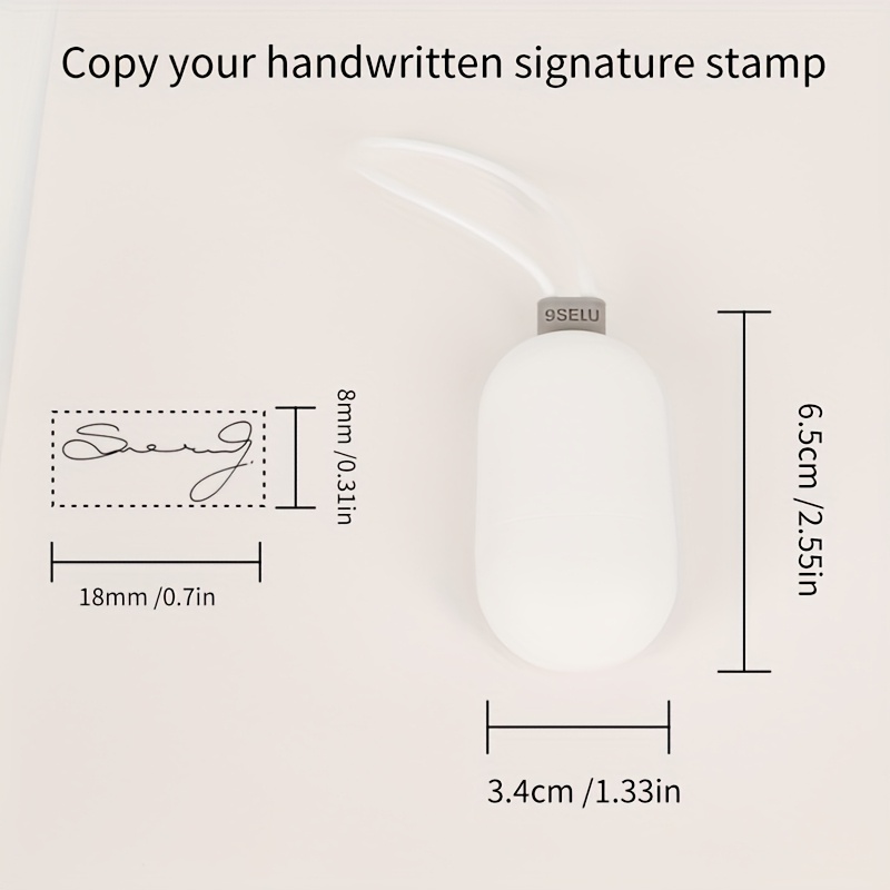 Personalized Custom Handwritten Signature Stamp - High- Pad Included, Durable Reusable Stamp For Weddings, Office, Teacher Supplies, Envelopes & Formal Documents