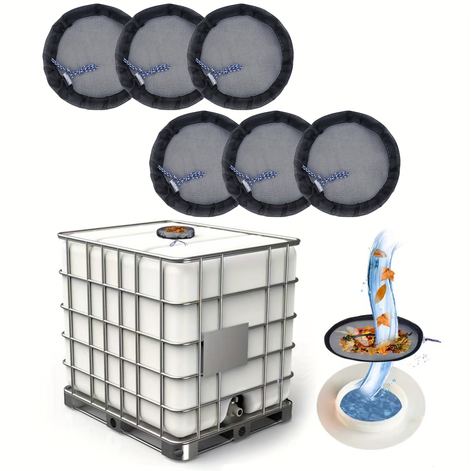 E-shop 6er-Pack Tonnage Eimer Netz Abdeckungen, Winddichtes Design