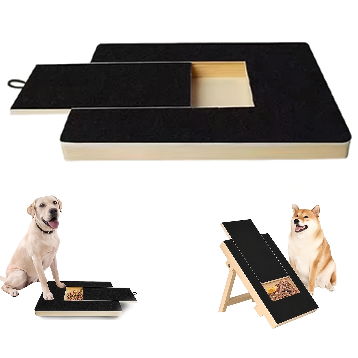 TEMU Dog For Nail Board With Treat Box And Replacement Sandpaper, Durable Wooden Dog For Nail File .7x9.8 Inch, Suitable For Nail Care Of All Dog