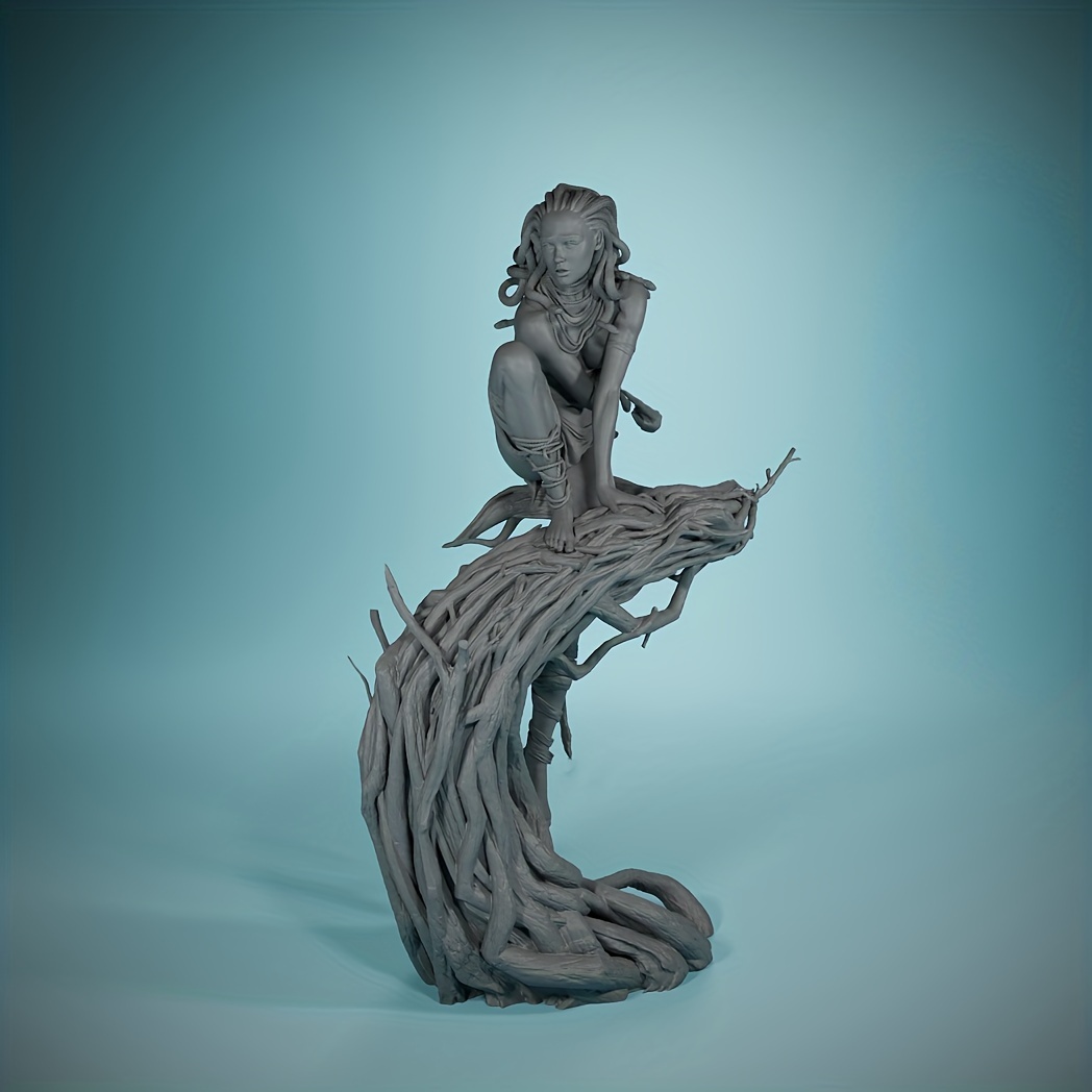 

Medusa Miniature - Anime & Game Character, Unpainted Resin Tabletop Figurine For Collectors And Hobbyists, Perfect Gaming Decor Gift