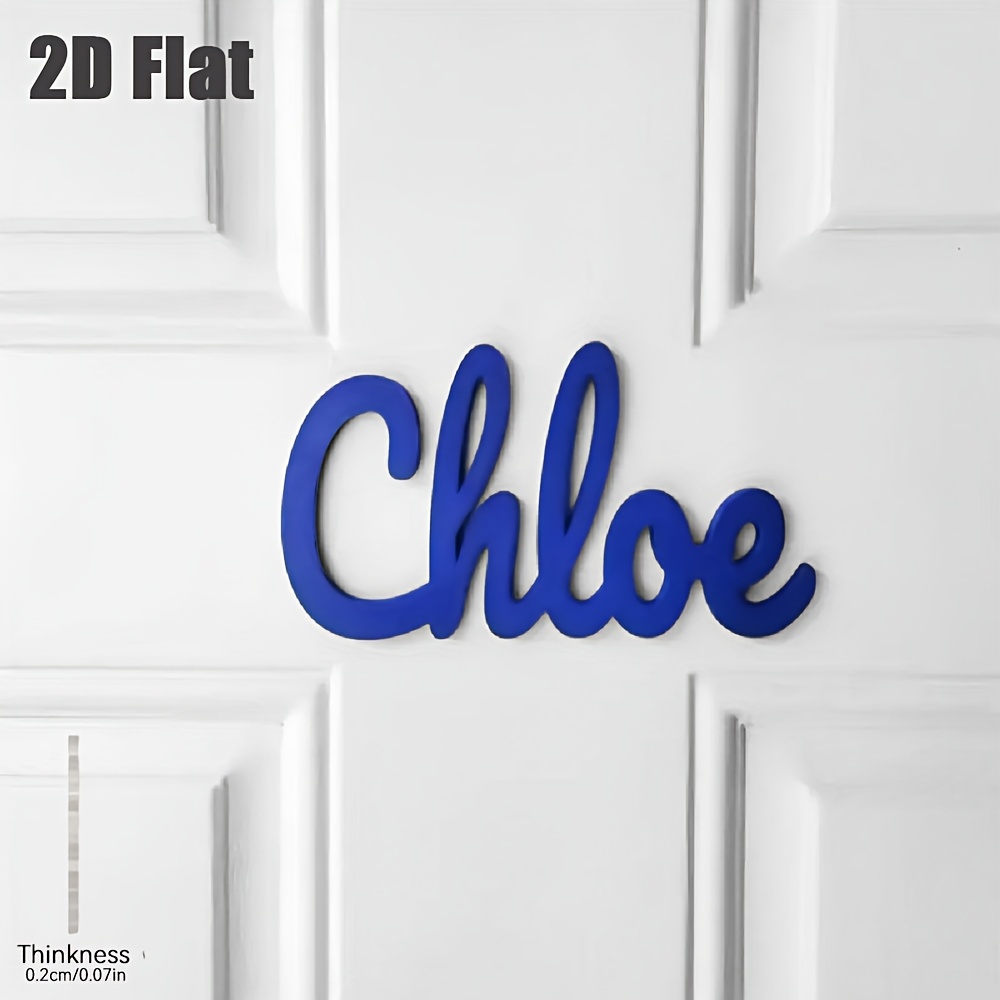 TEMU 2d Flat, 1pc Customizable Acrylic Nameplate - Self-adhesive Design, Indoor Wall Art Home Decor, Suitable For Office, Room, And Wall Nameplates -