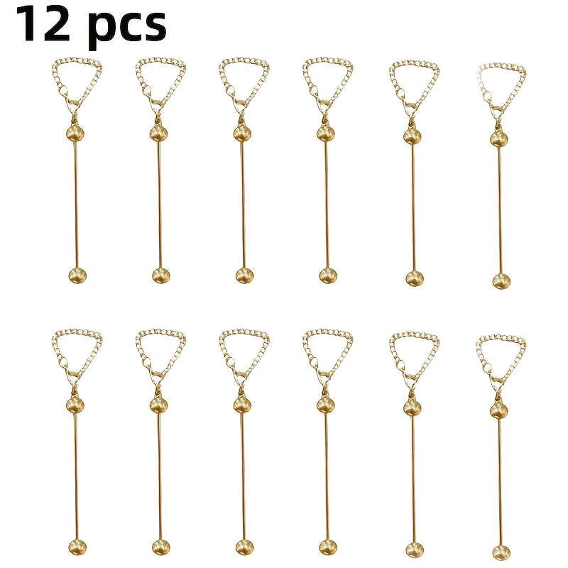 TEMU A 12pcs Set Of Beaded Additions Designed For Water Cups And Keychains, Featuring A Jewelry Making Kit With Handle Chains And Threads. This