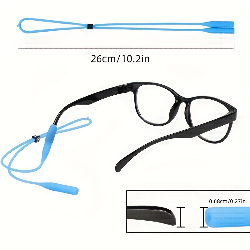 Sangle Lunettes De Soleil Silicone Lot De 3 Sangles Réglables Pour Lunettes - Silicone Et Nylon, Longueur ~34,5 Cm - Pour Lunettes De Soleil Et Optiques, Sport, Quotidien Sangle Lunettes Sport