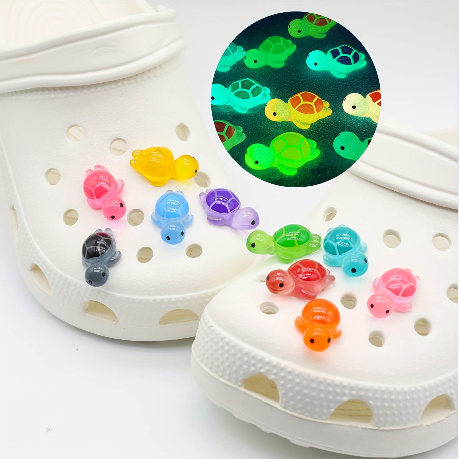 

20pcs -the-dark Turtle Shoe Charms Set - , Cute Abs Resin Decorations For Crocs & Sandals