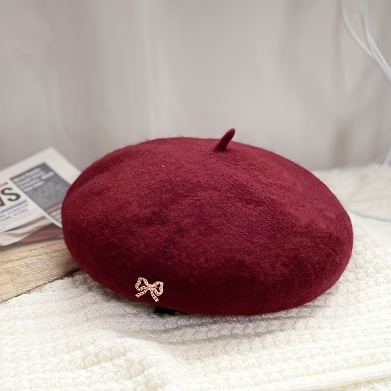 TEMU da donna in , cappello a zucca retr簷 britannico, cappello da in lana, decorazione con di strass in metallo, circonferenza regolabile