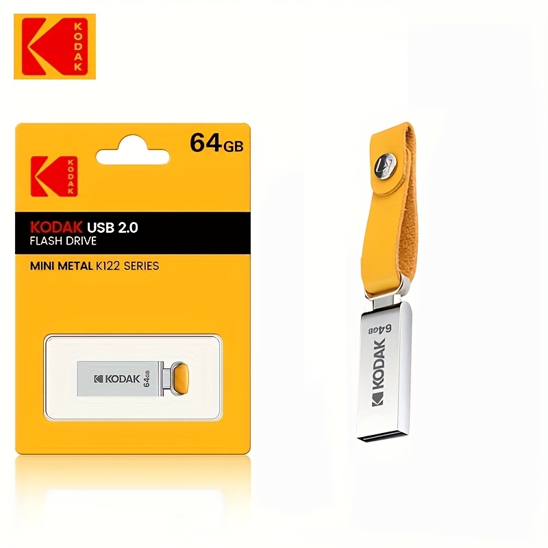 

Kodak 64gb Usb 2.0 Flash Drive - , Portable With Metal Body And Leather Strap, Ideal For Data Storage