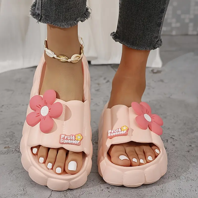 womens summer sunflower decor sandals lightweight comfortable indoor outdoor slippers with eva thick sole non slip breathable and versatile design for daily wear gifts and vacation use footwear floral sandals evasole Product details 9