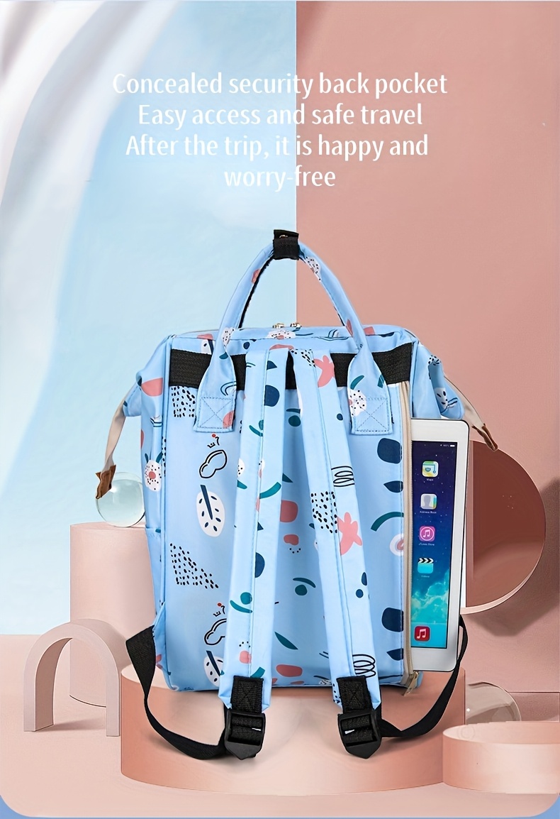 Mochila y Bolso Maternal Multifuncional de Gran Capacidad | Estampado Lindo, Tela Oxford, Color Mezclado, Bolso de Espera para Madres Expectantes