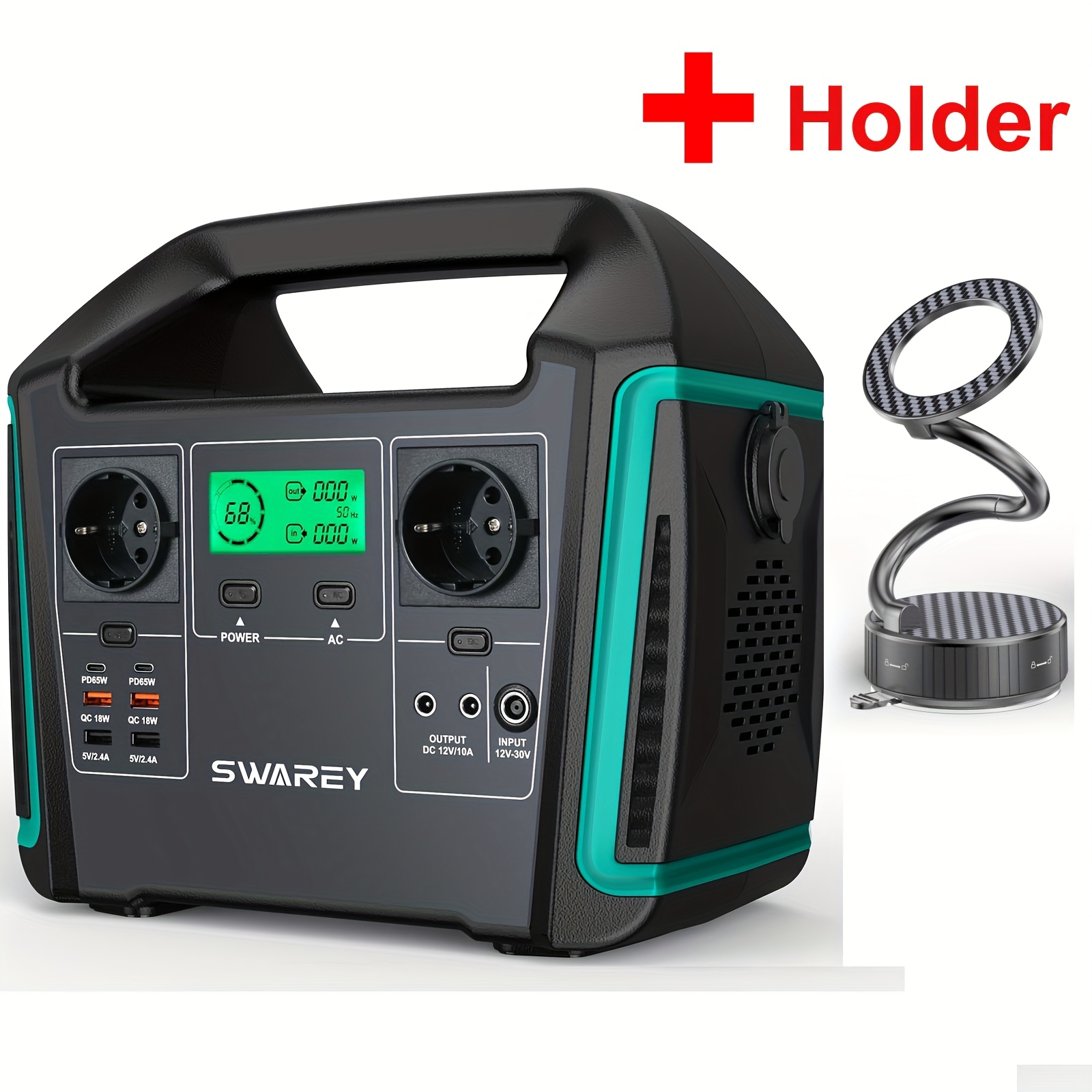 Image of Swarey Portable, Power Bank Power Station 725 Wh, 1000 W ( 1500 W) Lithium Batteries Solar Generator With 2 X 230v Ac, 2 X Pd 65 W, Power Generator Battery