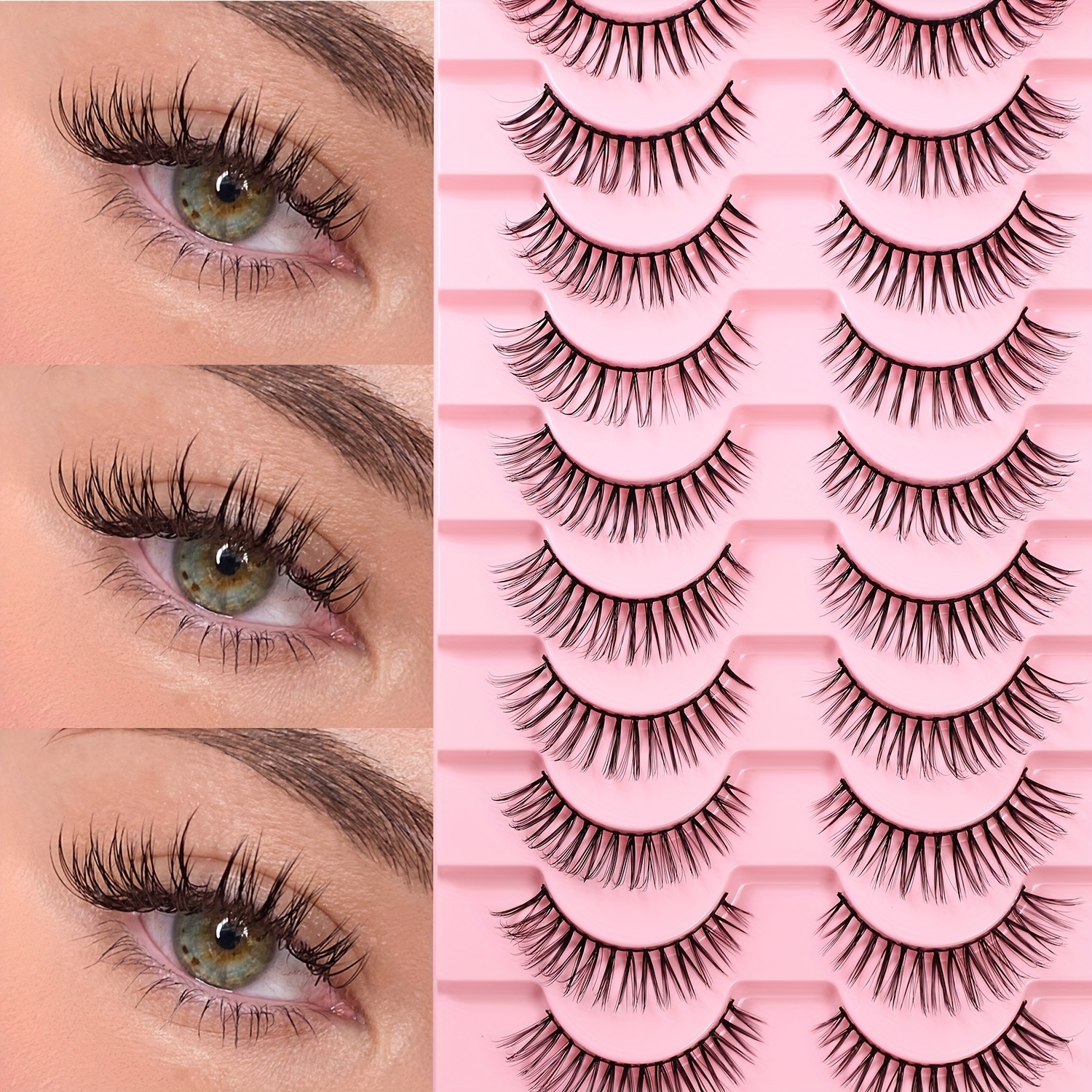 

10 Pairs Of 3d Natural And , Artificial Mink Fur, Suitable For , Banquets, And Parties, False Eyelashes